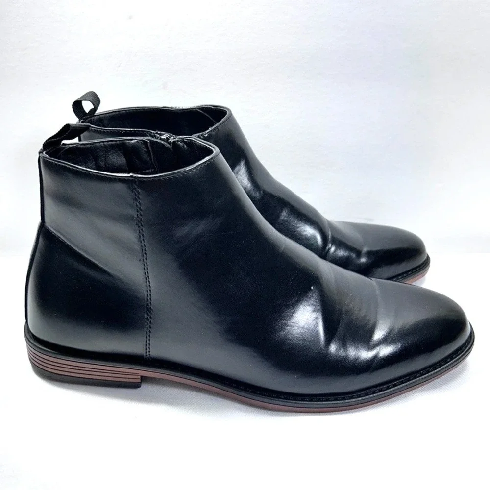 New York & Company‎ Men's David Chelsea Boots Almond Toe Black US 12